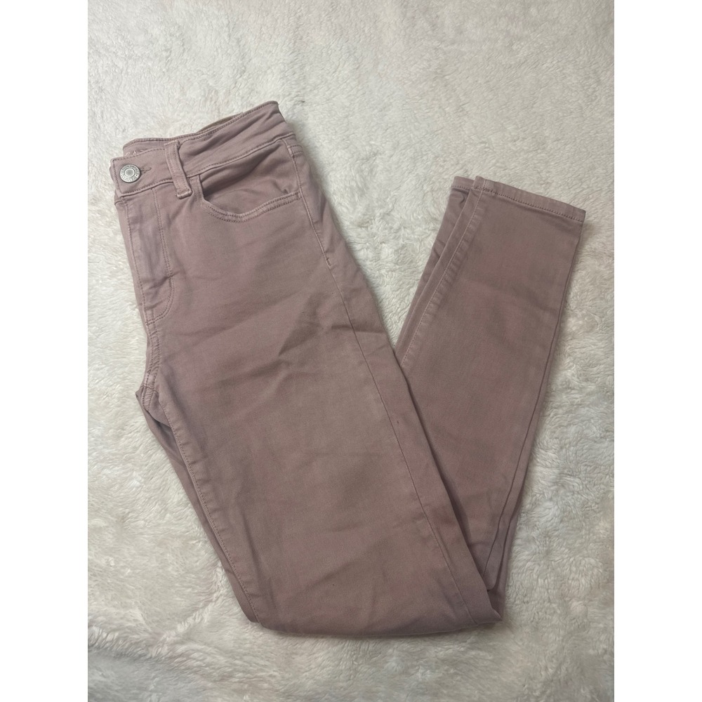 American Eagle Skinny Pants Women‎ 2 Light Pink Good High Rise Stretch Mauve